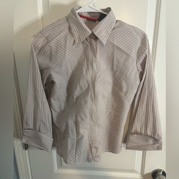 Langenis Striped Long Sleeve blouse size xs EUC VINTAGE - Picture 1 of 5